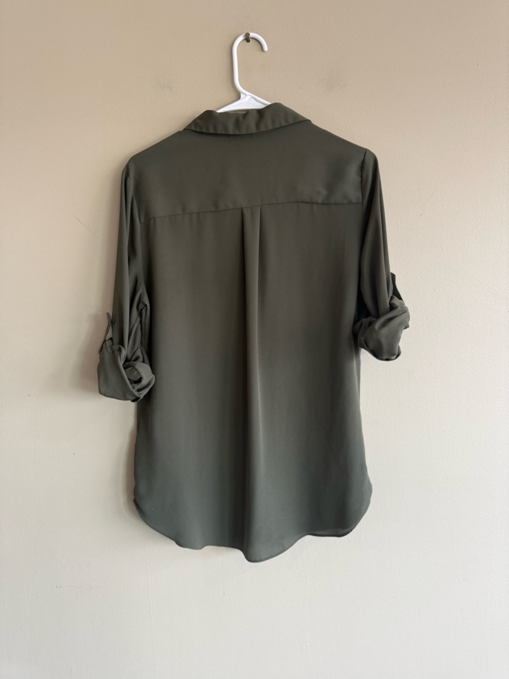 Mossimo Supply Co. Olive Green Shirt with Collar - Picture 7 of 7